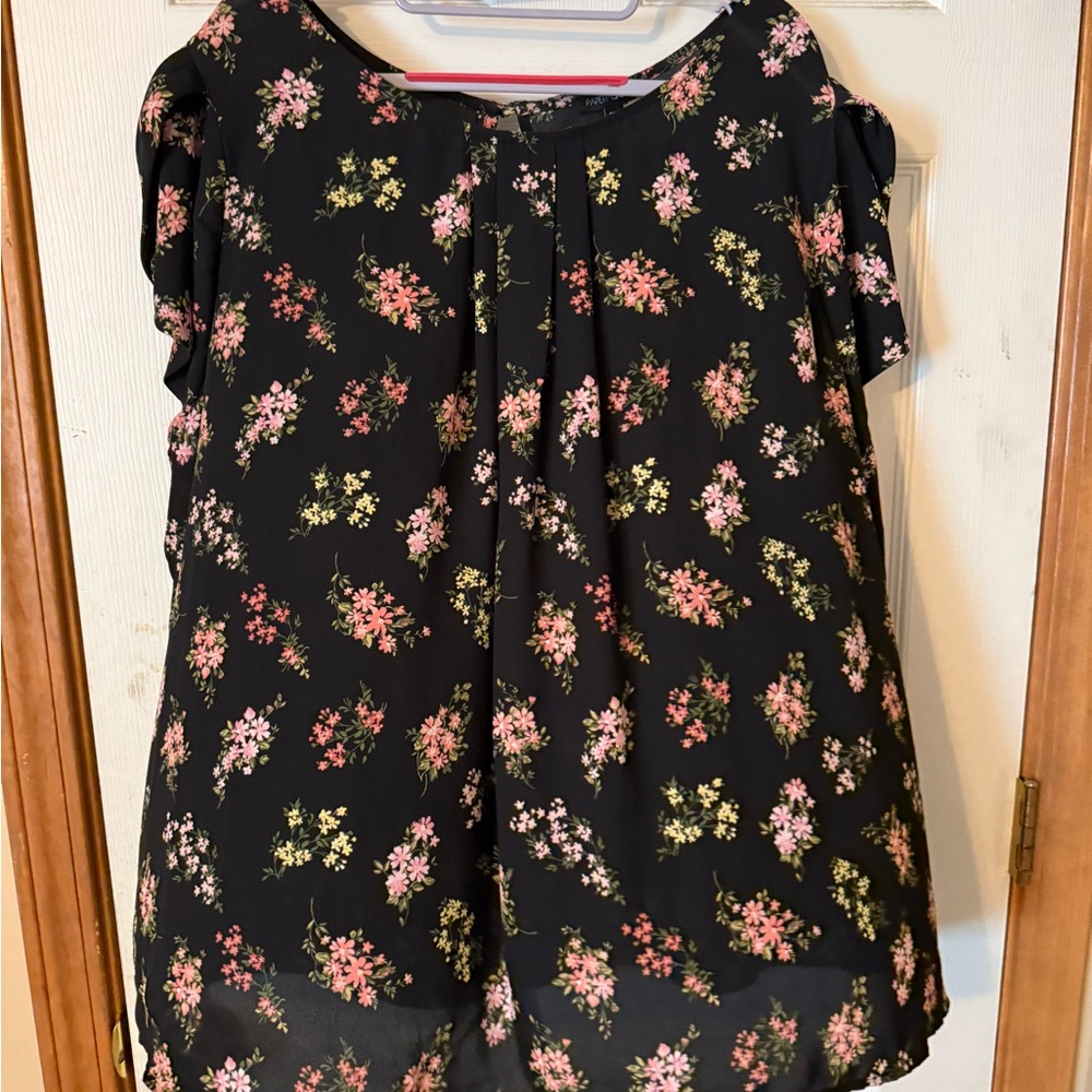 Papermoon Pink Flutter Sleeve Ruffled Blouse